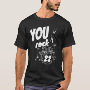 Drummer 22 Years 22th Birthday Boys Girls Drum Kit T-Shirt