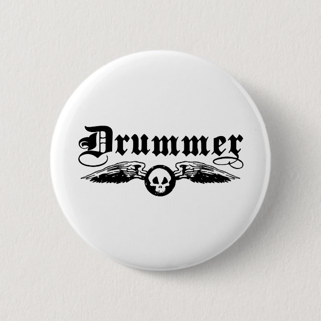 Drummer 6 Cm Round Badge (Front)