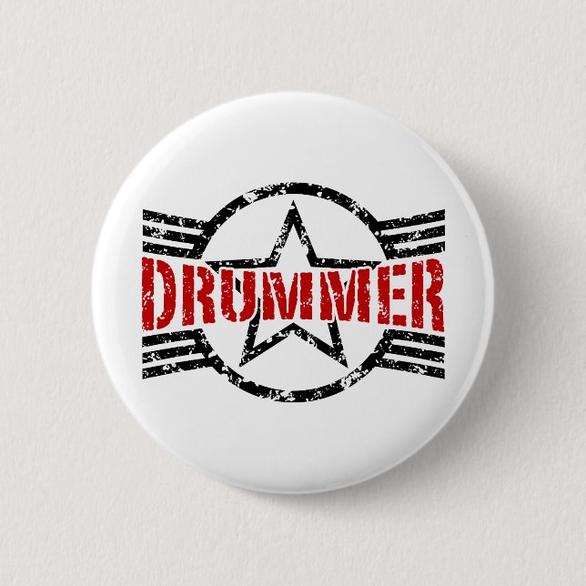 Drummer 6 Cm Round Badge (Front)