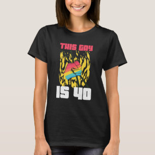Drummer Age 40 Year Old Lgbt Rainbow Birth Gay Pri T-Shirt