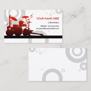 drummer and guitars rings business card