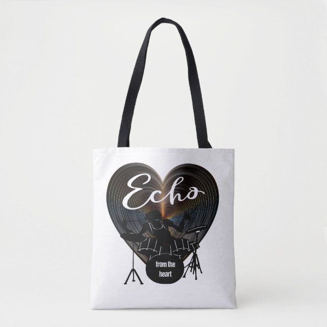 Drummer Beating On Drums - Echo From The Heart Tote Bag (Front)