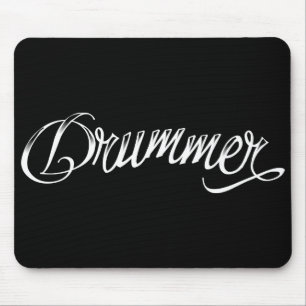 Drummer Black Mouse Mat