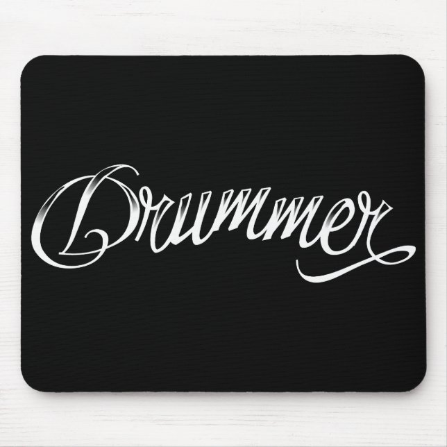 Drummer Black Mouse Mat (Front)
