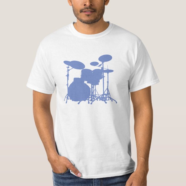 Drummer Blue Silhouette T Shirt (Front)