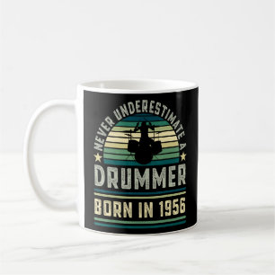 Drummer born 1956 70th Birthday Drumming Coffee Mug