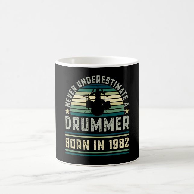 Drummer born 1982 40th Birthday Drumming Gifts Coffee Mug (Center)