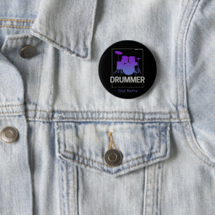 Drummer Born To Be for Percussionist Band Member 6 Cm Round Badge