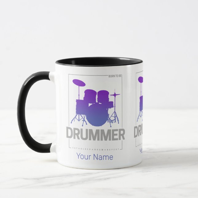 Drummer Born To Be for Percussionist Band Member Mug (Left)