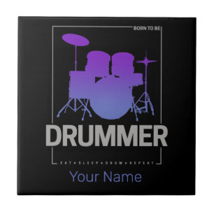 Drummer Born To Be for Percussionist Band Member Tile