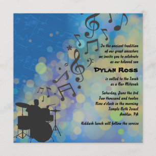 Drummer Boy Bat Bar Mitzvah Invitation