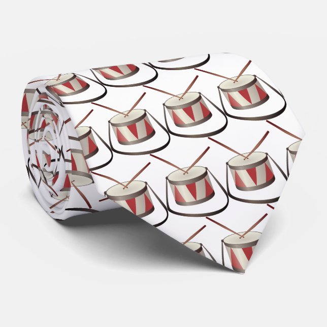 Drummer Boy Christmas Neck Tie (Rolled)