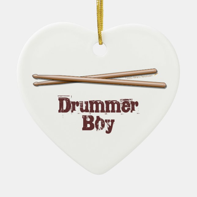 Drummer Boy Drumsticks Customisable Ornament (Front)