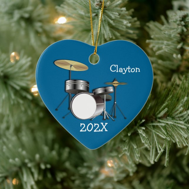 Drummer Boys Personalized Christmas Photo Ornament (Tree)