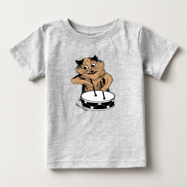 Drummer Cat Baby T-Shirt (Front)