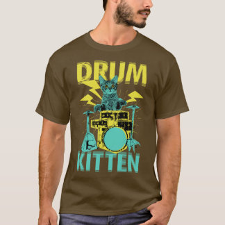 Drummer Cat Drum Kitten T-Shirt