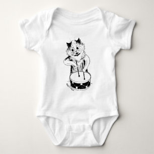 Drummer Cat, Louis Wain Baby Bodysuit