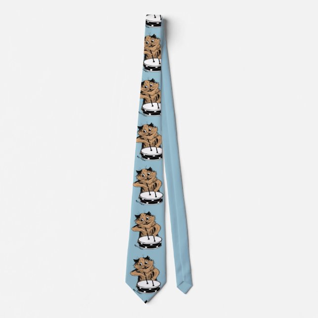 Drummer Cat Louis Wain Tie (Front)