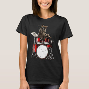 Drummer Cat Music Musician Drums Kitten T-Shirt