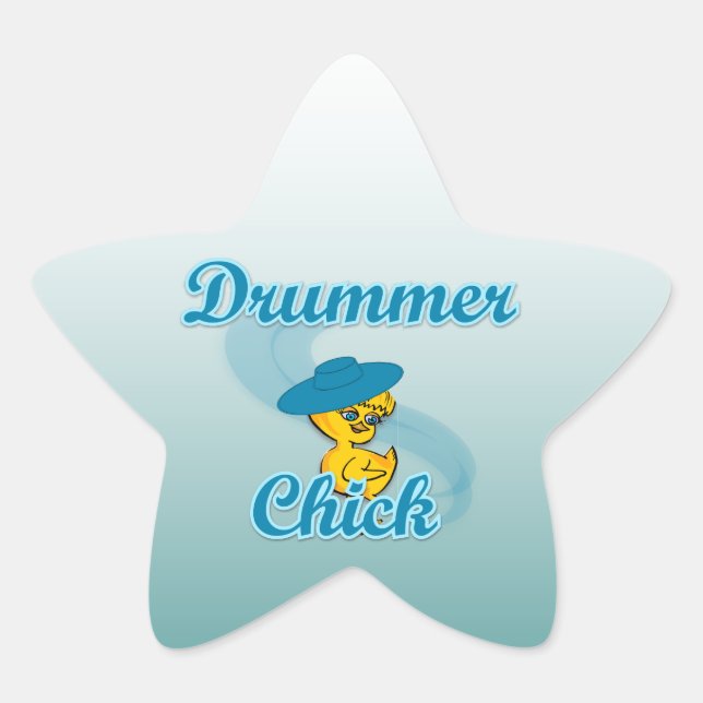 Drummer Chick #3 Star Sticker (Front)