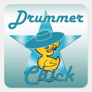 Drummer Chick #7 Square Sticker