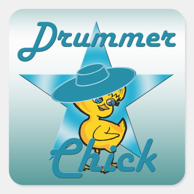 Drummer Chick #7 Square Sticker (Front)