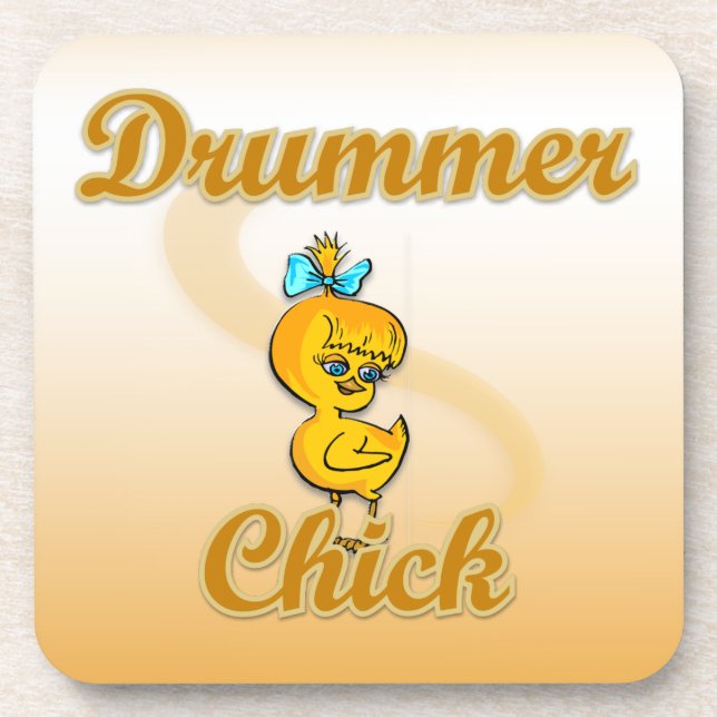 Drummer Chick Coaster (Front)