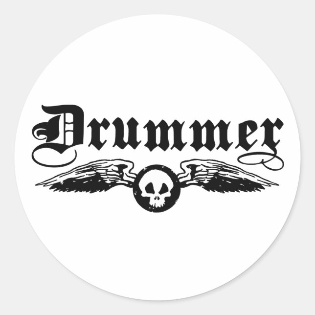 Drummer Classic Round Sticker (Front)