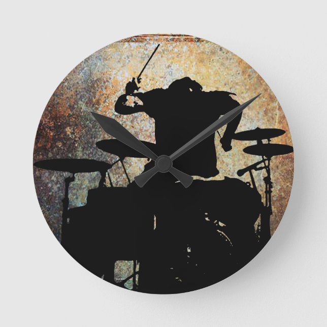 Drummer clock, Copyright Karen J Williams Round Clock (Front)