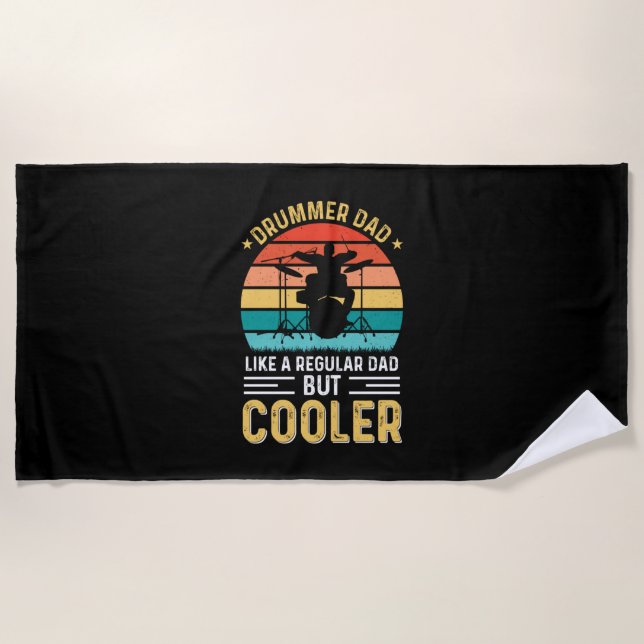 Drummer Dad Beach Towel (Front)