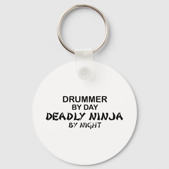 Drummer Deadly Ninja by Night Key Ring (Front)