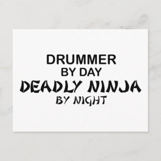 Drummer Deadly Ninja by Night Postcard