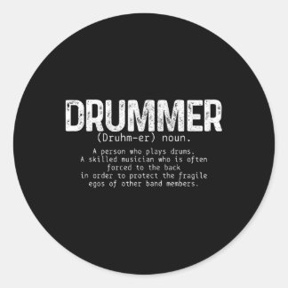 Drummer Definition Drums Drumming Drummer Classic Round Sticker