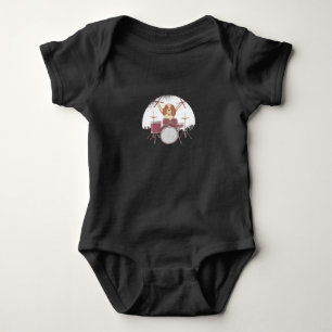 Drummer Dog Baby Bodysuit