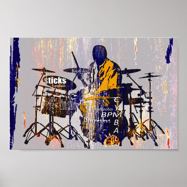 Drummer Drip, Copyright Karen J Williams Poster (Front)