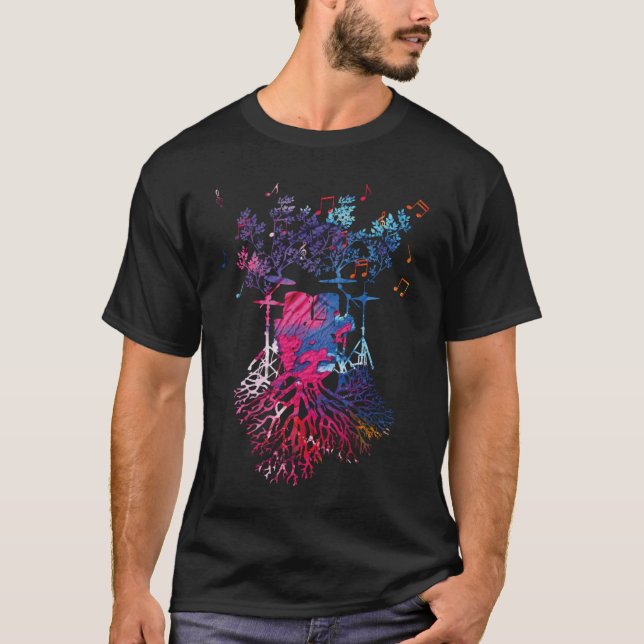 Drummer Drum Kit Colourful Drum Kit  Drum T-Shirt (Front)