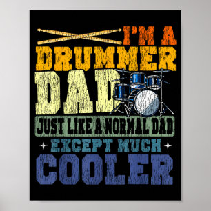 Drummer drum set dad father daddy vintage a poster
