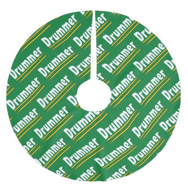 Drummer Drum Sticks  Brushed Polyester Tree Skirt (Front)