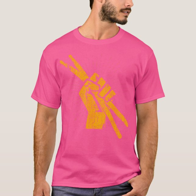 Drummer Drum Sticks T Shirt Percussion Lover Rock  (Front)