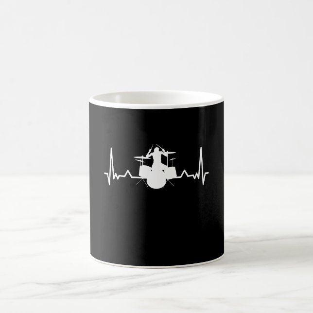Drummer Drumming Heartbeat Funny Gift Coffee Mug (Center)
