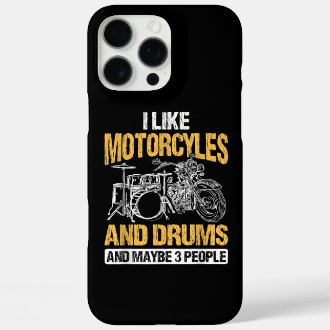 Drummer Drumming I Like Motorcycles And Drums Case-Mate iPhone Case (Back)