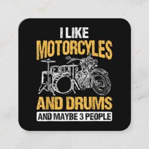 Drummer Drumming I Like Motorcycles And Drums Square Business Card