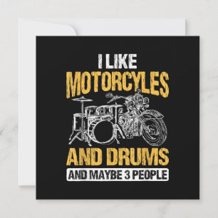 Drummer Drumming I Like Motorcycles And Drums Thank You Card