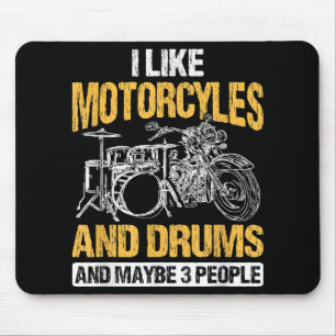 Drummer Drumming I Like Motorcycles And DrumsDrumm Mouse Mat
