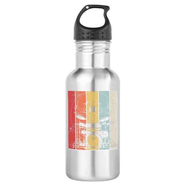 Drummer Drumming Retro 710 Ml Water Bottle (Front)