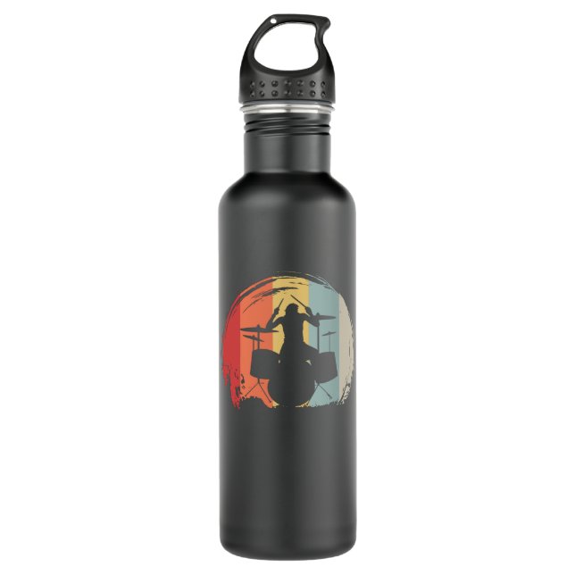 Drummer Drumming Retro 710 Ml Water Bottle (Front)