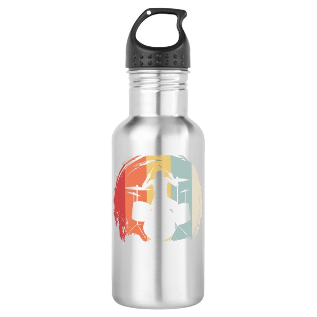 Drummer Drumming Retro 710 Ml Water Bottle (Front)