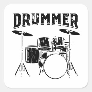 Drummer   Drums Musical Instrument Gift Idea Square Sticker