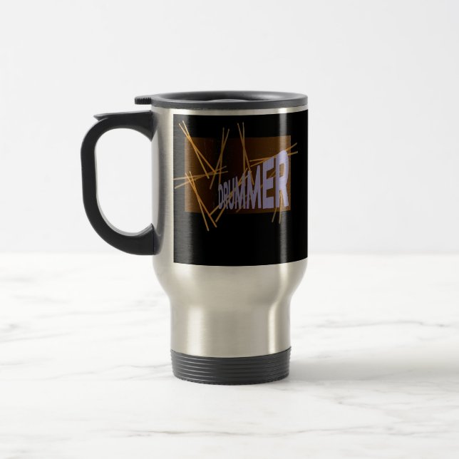 Drummer Drums Skins Kit Men Musical Present Travel Mug (Left)