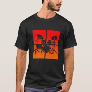 Drummer Drumset Vintage For Men Women Drum Set Dru T-Shirt